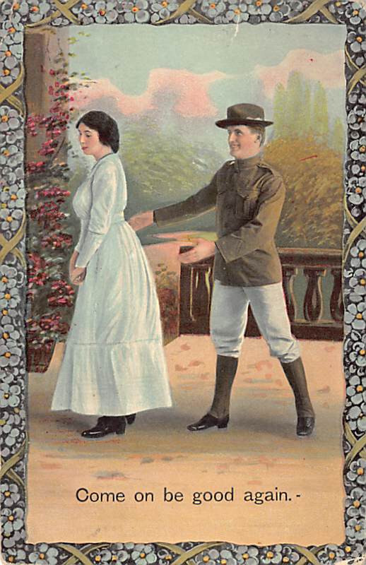 Postcard: Come on be good again, Romance, Man & Woman, DB Posted 1910's