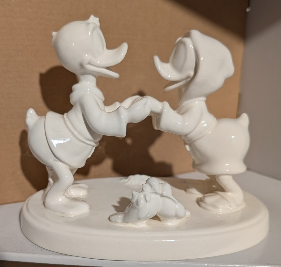 Very Rare Goebel 1999 Disneyana Fantasia Donald and Daisy Duck Whiteware Very Rare Goebel 1999 Disneyana Fantasia Donald and Daisy Duck Whiteware
