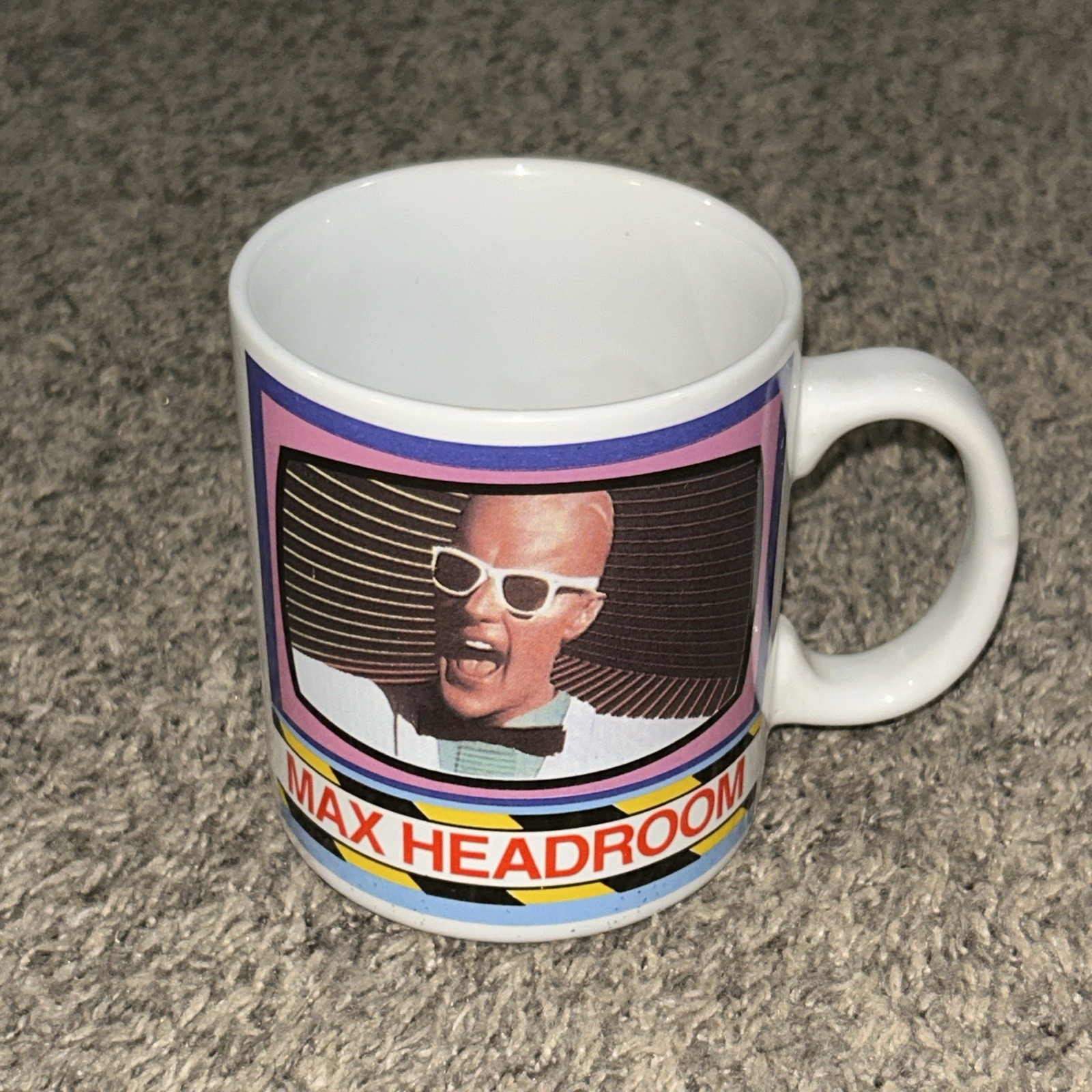 Vtg 1987 Max Headroom Chrysalis Programming Ltd Cofee Cup/Mug Rare EUC