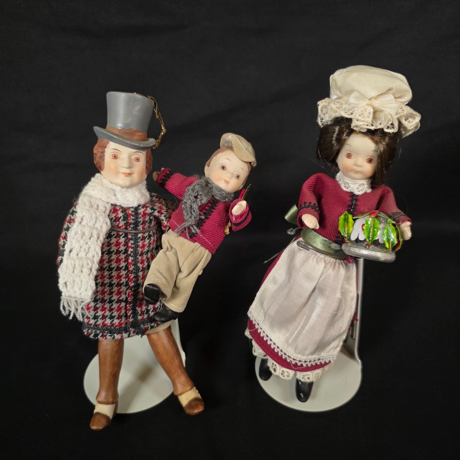 Vintage 1983 Kurt Adler A Christmas Carol Bob Tiny Tim Mrs Cratchit Figures