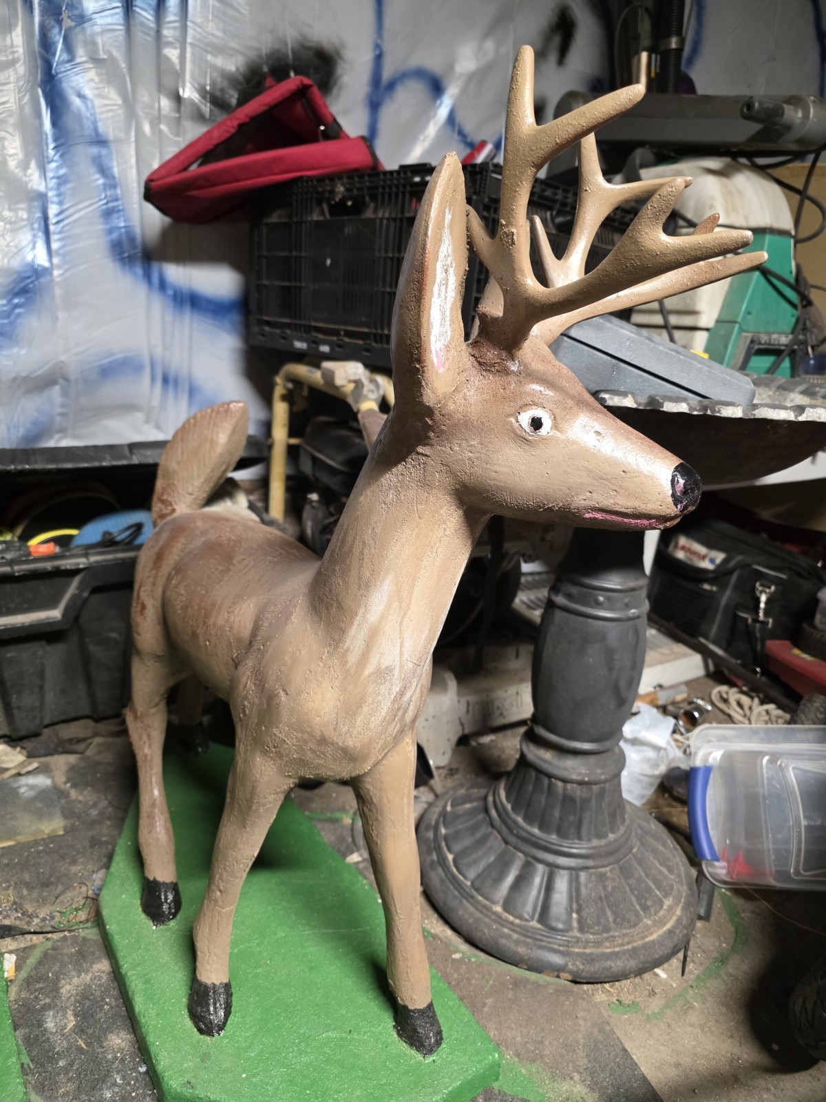 Vintage Concrete Deer. Reinforced with Re-bar Made In USA 1buck,1 Doe & 1fawn Vintage Concrete Deer. Reinforced with Re-bar Made In USA 1buck,1 Doe & 1fawn