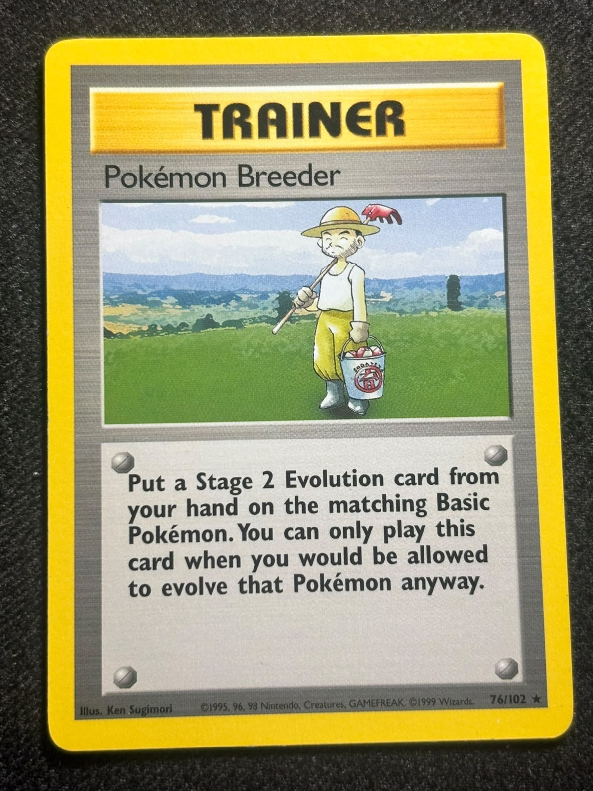 Pokemon Breeder 76/102 Pokemon Card 1999 Original Base Set WOTC Vintage Rare VLP Pokemon Breeder 76/102 Pokemon Card 1999 Original Base Set WOTC Vintage Rare VLP
