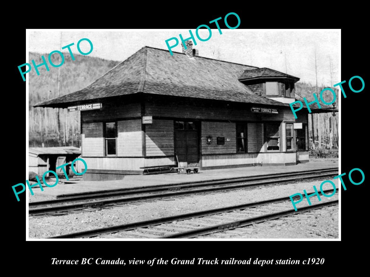 Terrace Bc Canada The Railroad Depot Station c1920 Old Large Historic Photo
