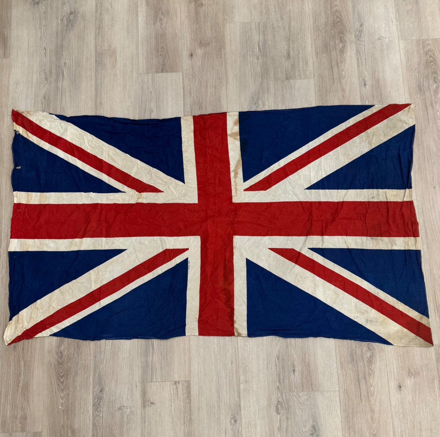 Antique 1920s-40s Union Jack British Made Cotton Flag WWII Era UK England 36x64