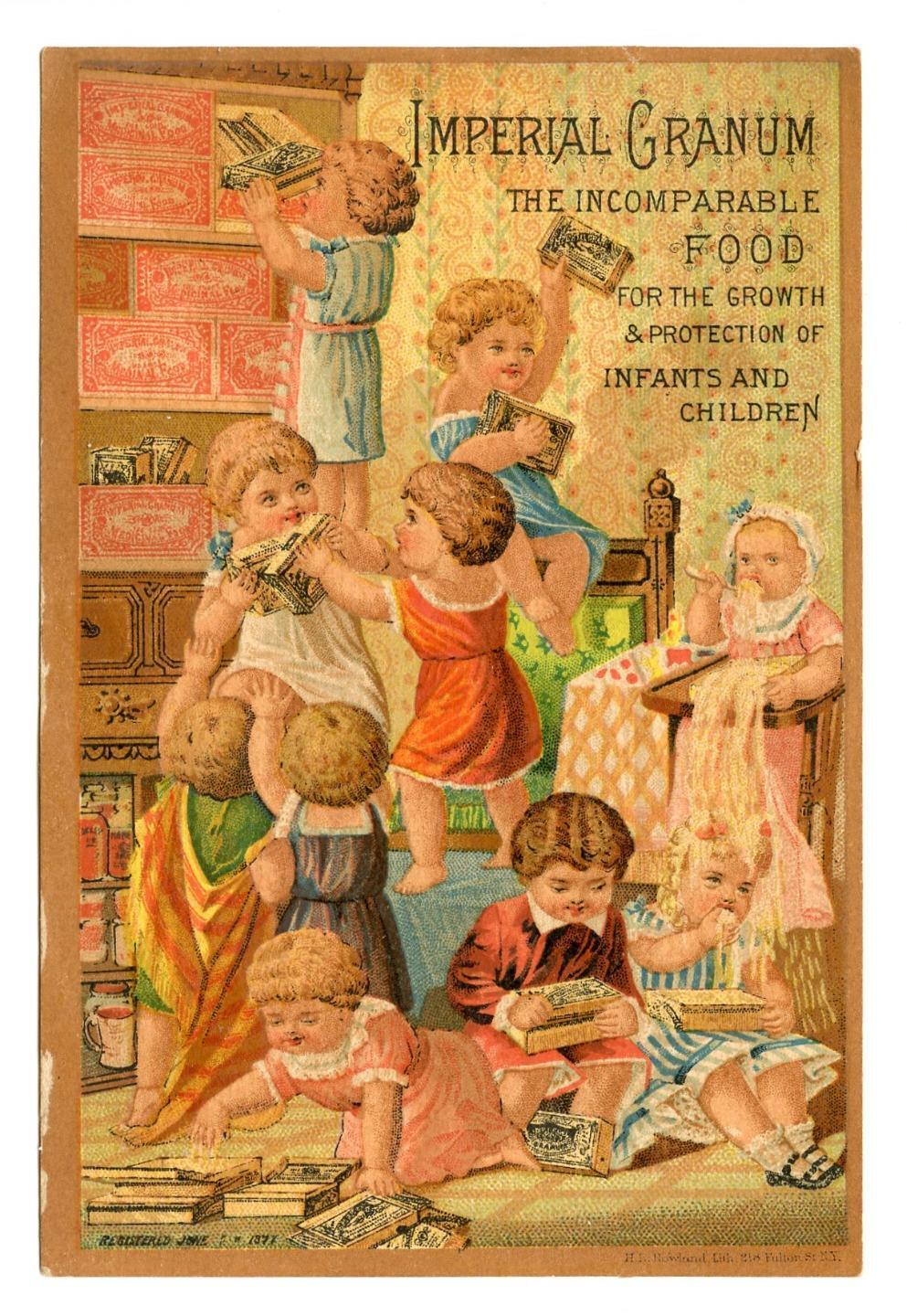 1877 IMPERIAL GRANUM*MEDICINAL FOOD FOR INFANTS CHILDREN*QUACKERY*TRADE CARD