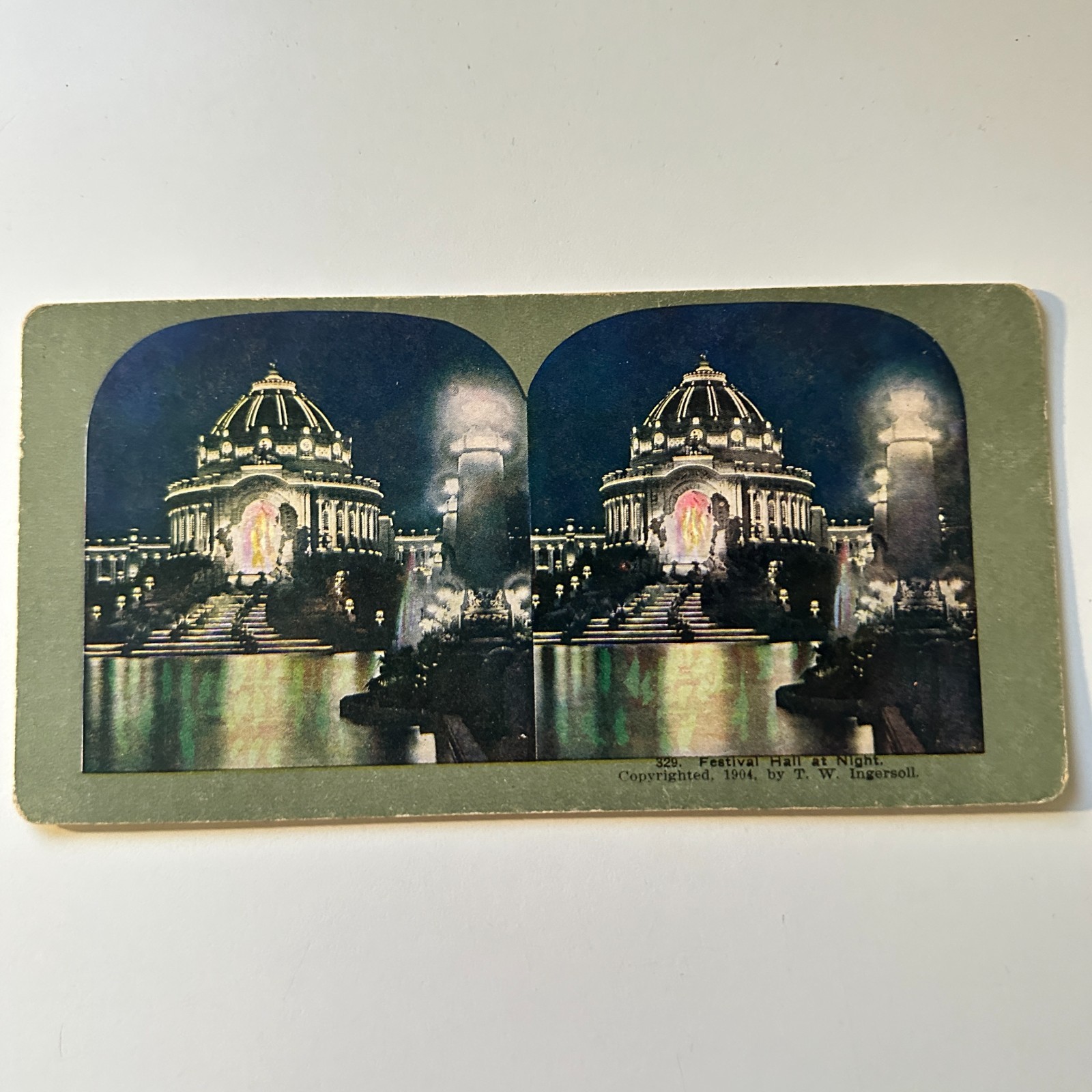 Festival Hall At Night Truth Stranger Than Fiction Antique Stereoview Card 5H6-3