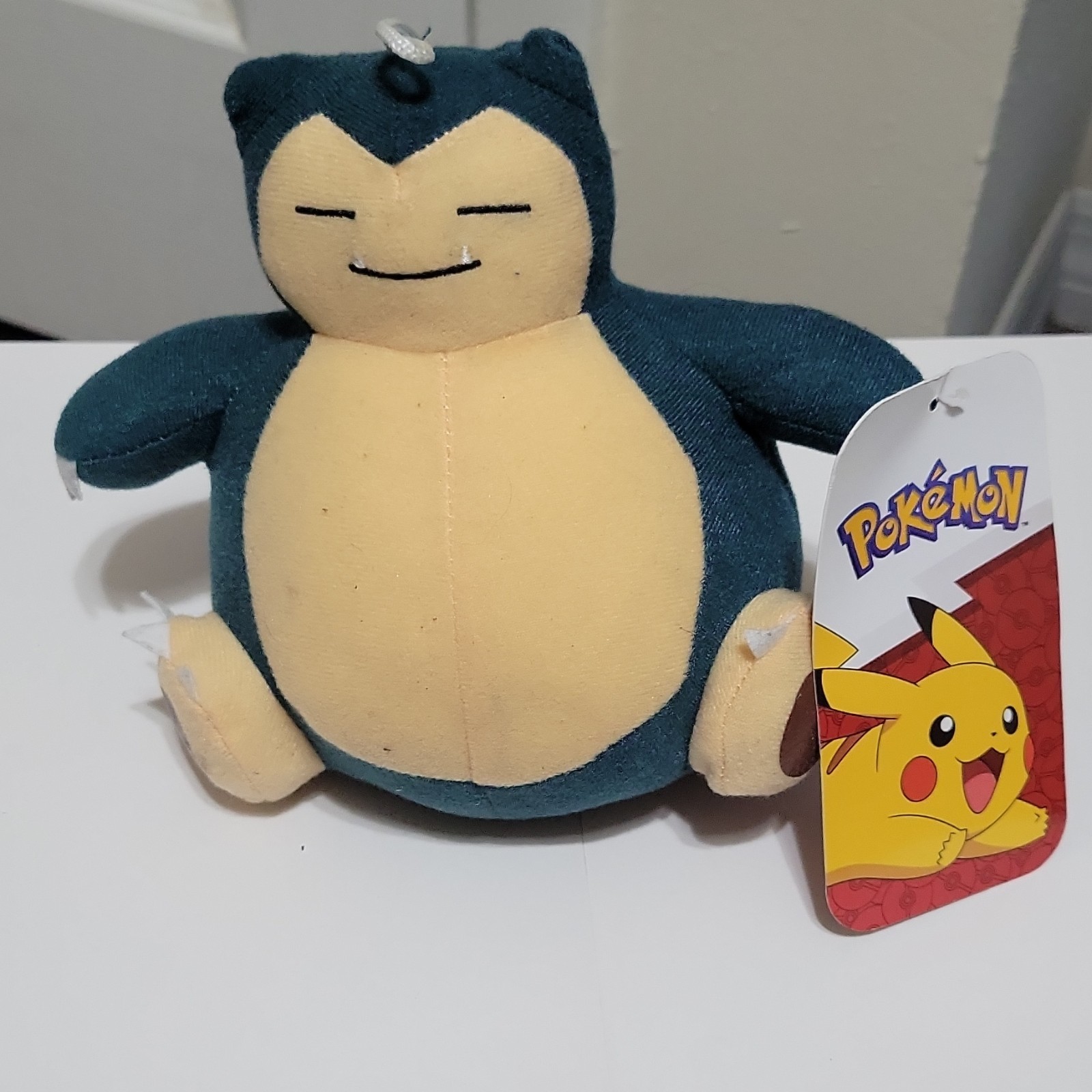 Nintendo Pokémon Snorlax Plush Stuffed Animal Blue Beige w/ Pikachu Tag Loop