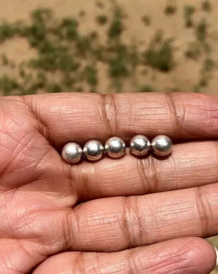 5 Pc 999 Pure Silver Hindu Religious Solid Silver Ball, 6 mm, 1.4 gram each