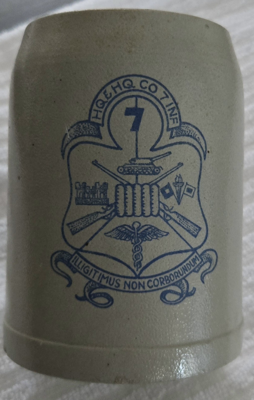 WWI U.S. Army 7th Engineers HQ Stoneware Stein 0.5L German Made AEF WWI U.S. Army 7th Engineers HQ Stoneware Stein 0.5L German Made AEF