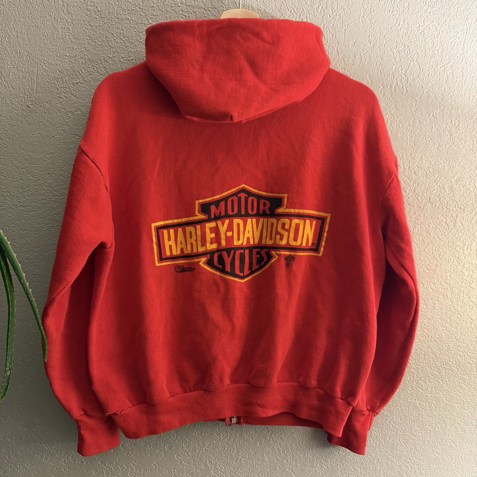 Vintage 1970s Red Harley Davidson Zip Up Jacket Mens Medium
