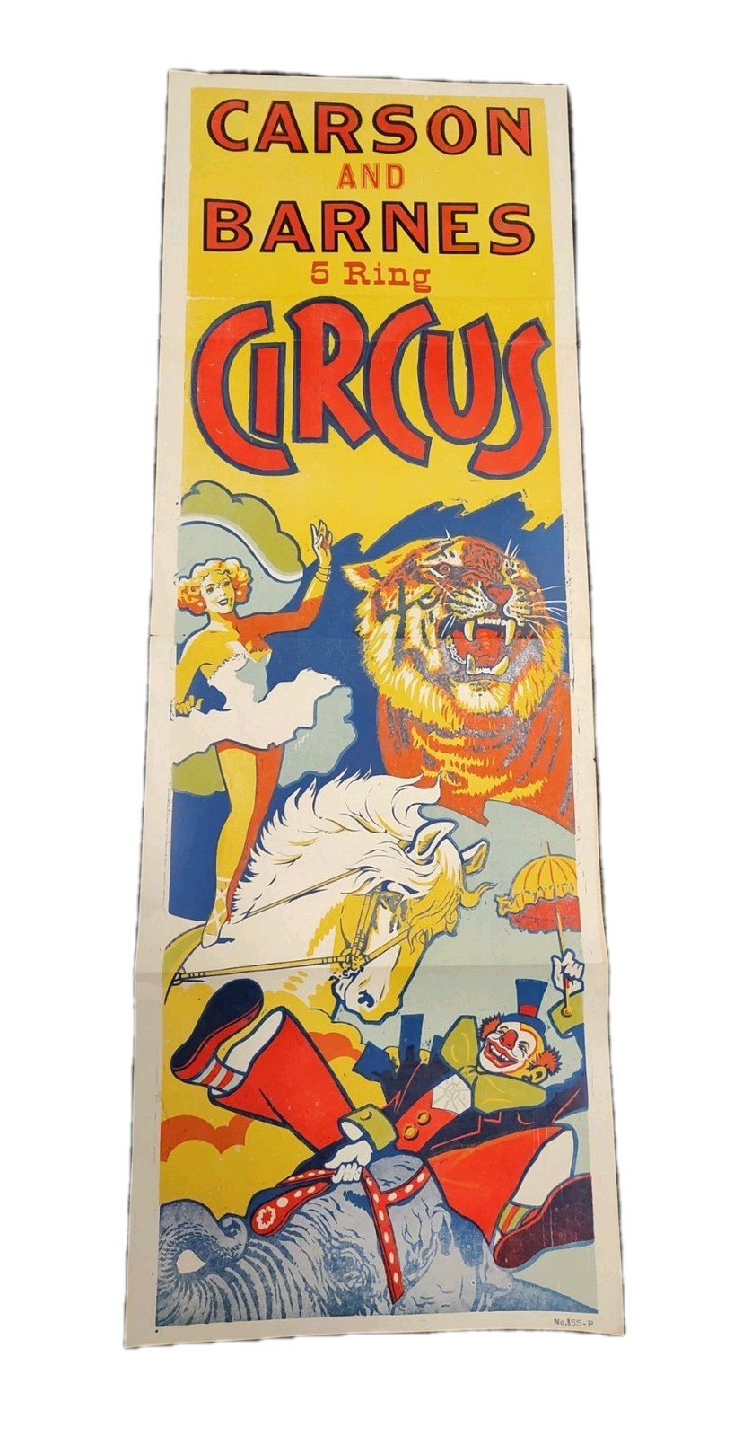 Original Vintage 1960s Carson & Barnes Circus Poster Chicago 40\
