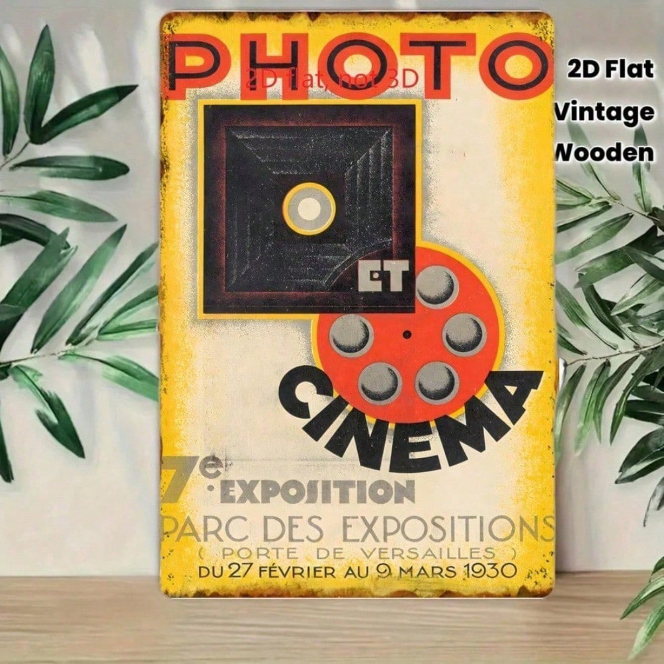 CIFbuy Vintage 1930s Tin Sign Retro Cinema Movie Theater Metal Sign, Retro Cinem