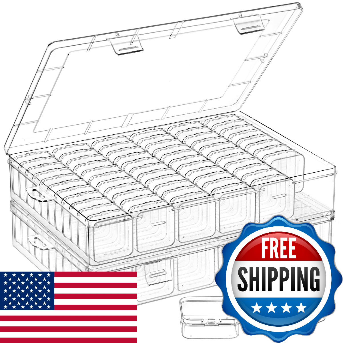 Dilibra Large Bead Organizer 132Pcs Small Clear Storage Containers Labels Mini