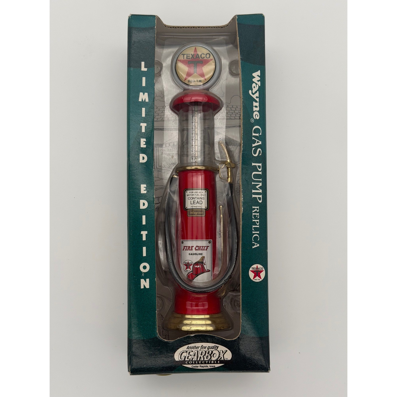 Gearbox Texaco Fire Chief Wayne Gas Pump Replica Die Cast Metal Limited Edition Gearbox Texaco Fire Chief Wayne Gas Pump Replica Die Cast Metal Limited Edition