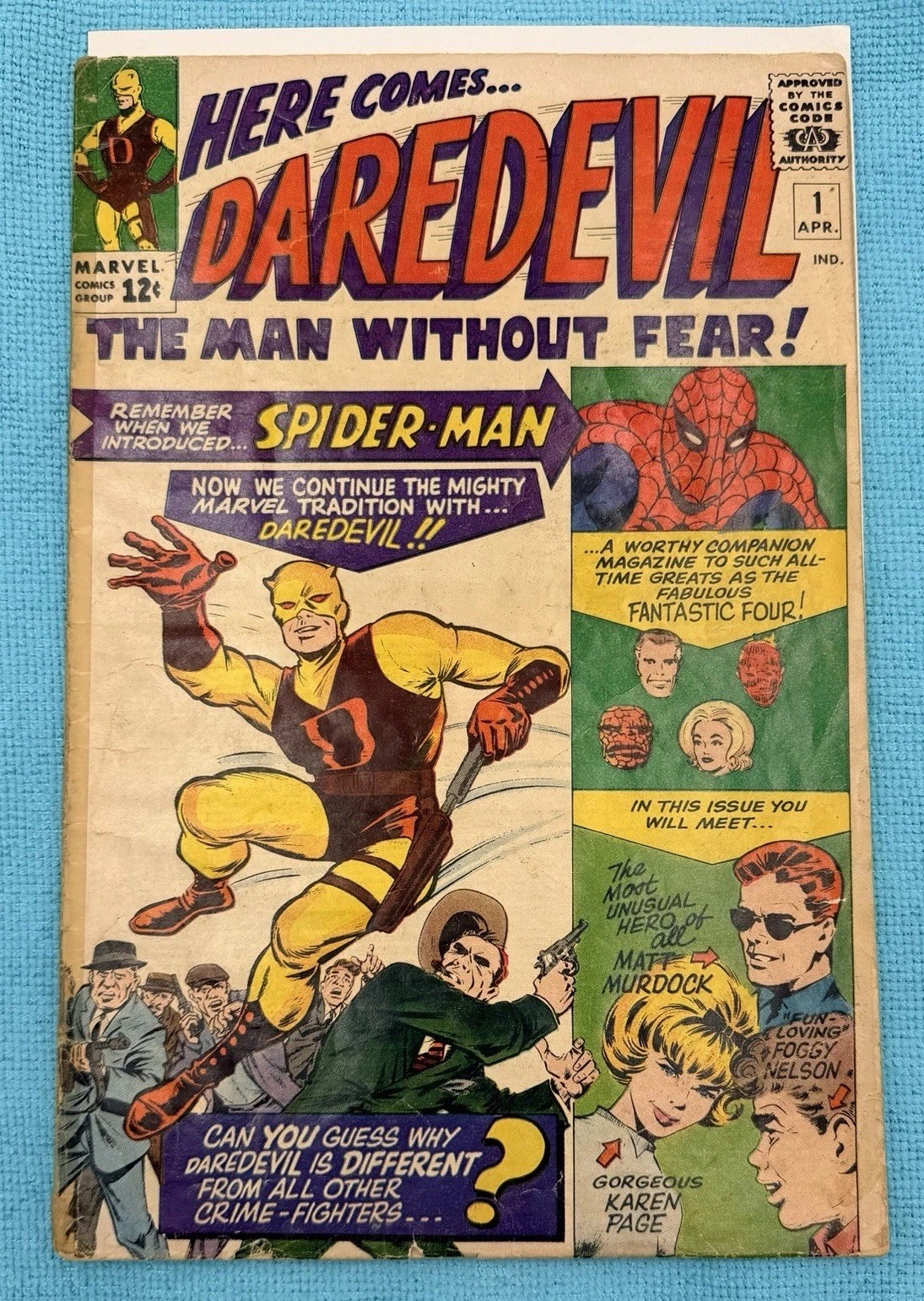 DAREDEVIL #1 APRIL 1964 THE MAN WITHOUT FEAR MARVEL COMICS IN PLASTIC *RARE*