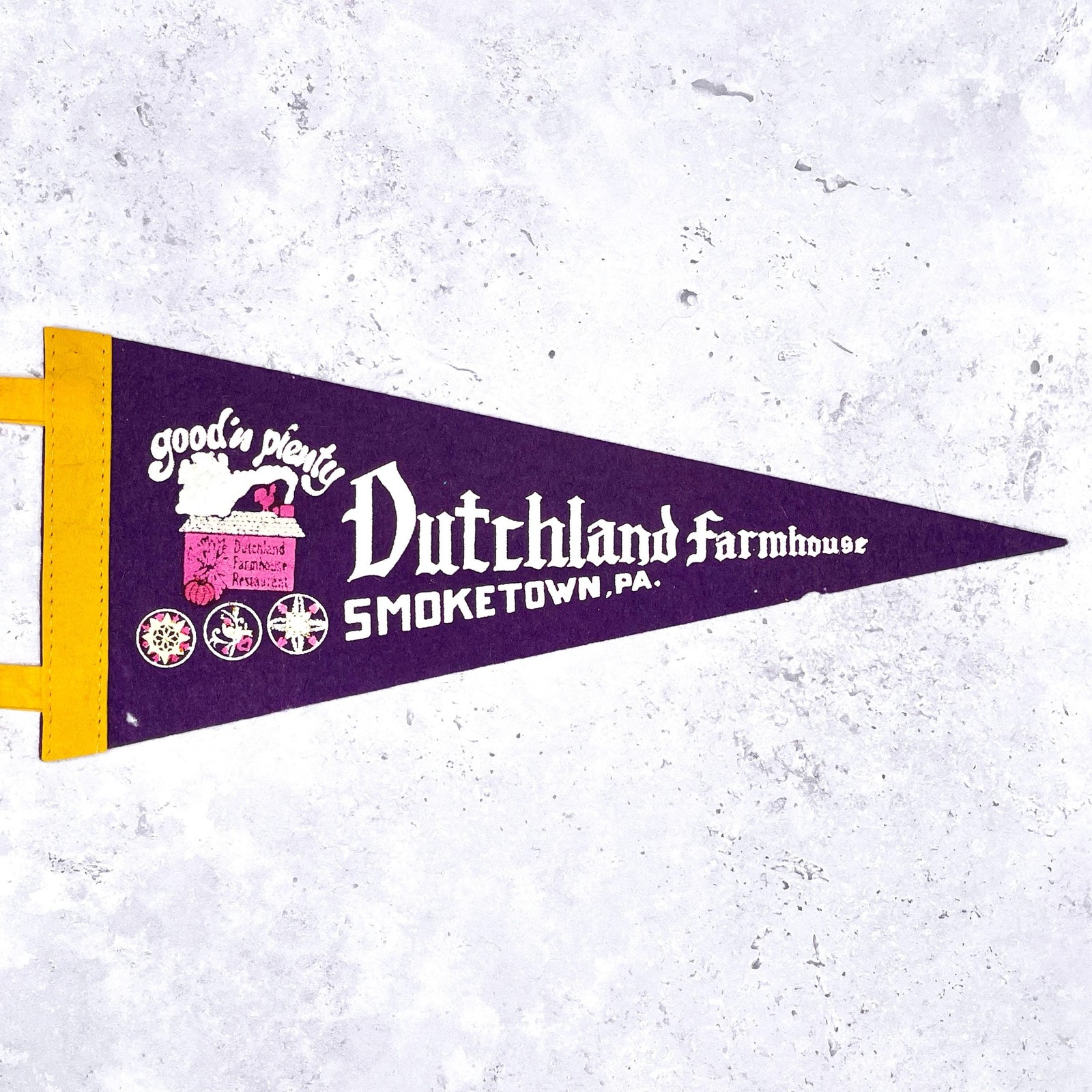 Vintage Dutchland Farmhouse Mini Pennant • 70s Smoketown PA Restaurant 12