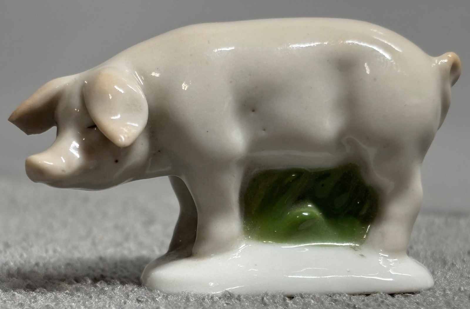 Antique Porcelain Pig Figurine White 1930s-1940s Crown Mark Germany