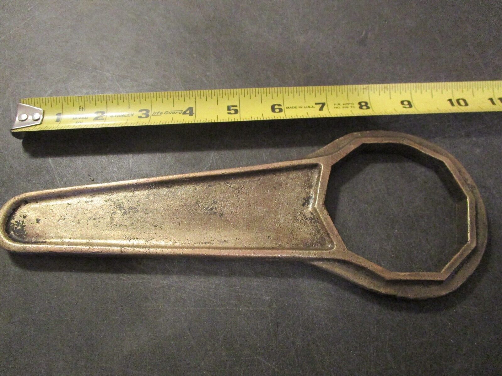 Antique NoName Brass Wrench Vintage Fire Safety Wrench 9-3/4\