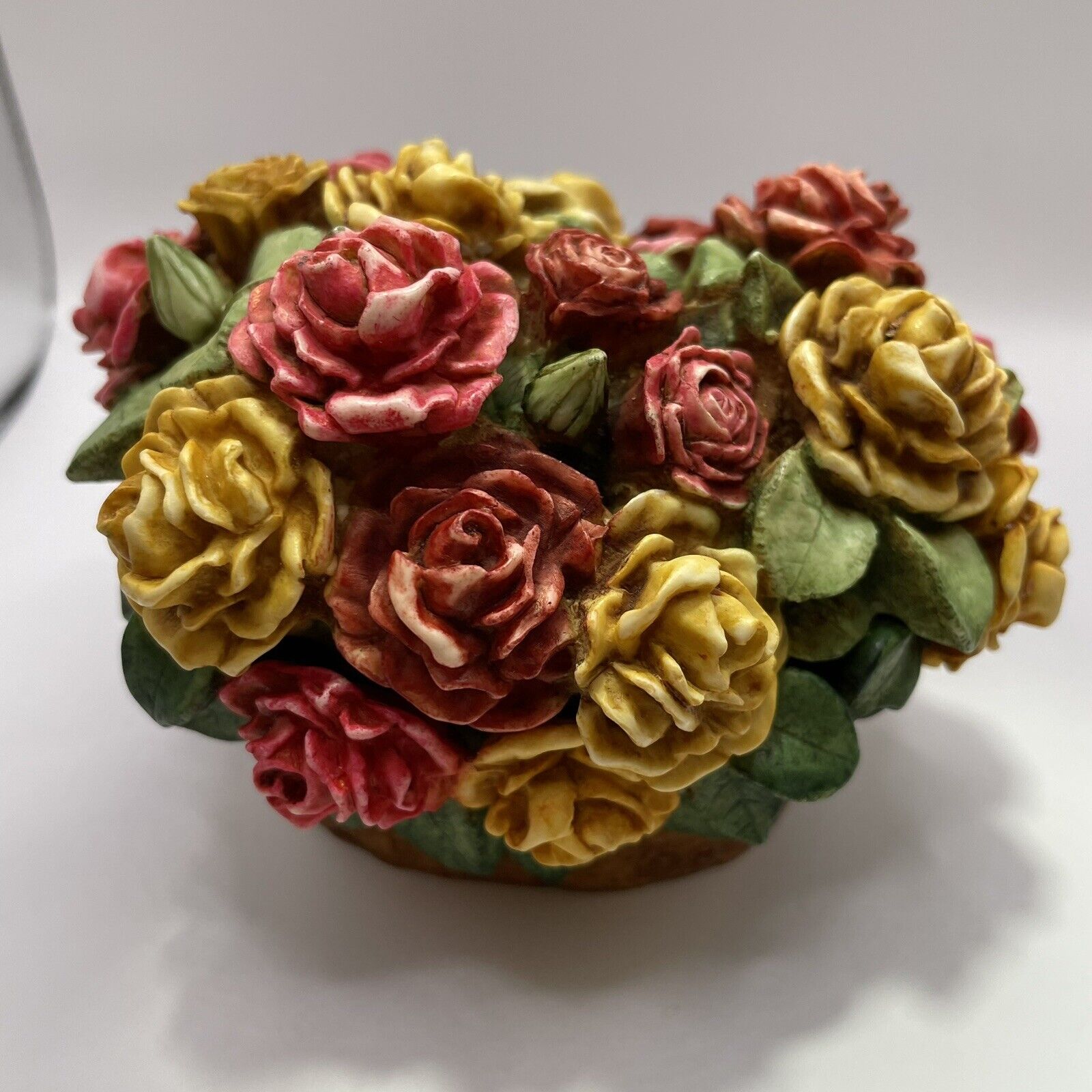 Harmony Kingdom Rose Basket Flower Bouquet Limited Signed Figurine