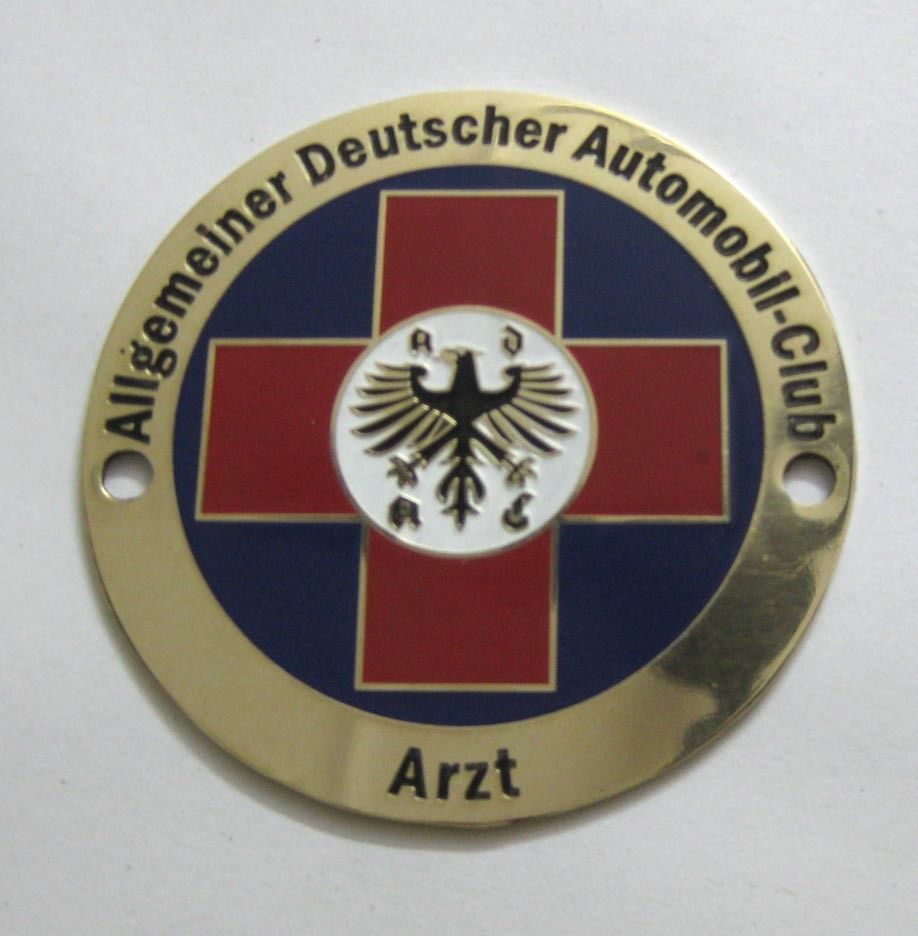 ADAC - DOCTOR ARZT PHYSICIAN member BADGE 1960 GRILL BADGE EMBLEM LOGOS