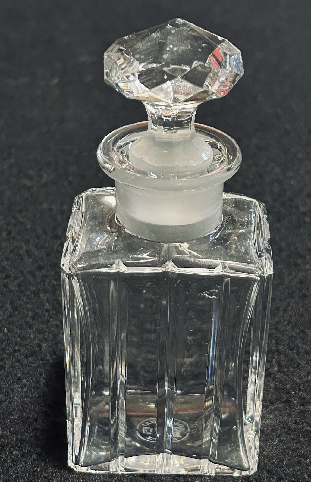 Vintage Baccarat Crystal Perfume Bottle Malmaison Fluted Pattern with Stopper