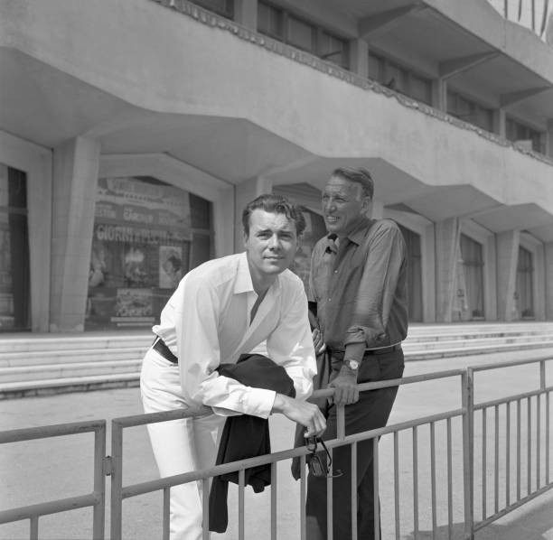 English actor Dirk Bogarde outside Movie Palace Joseph Losey Lido - Old Photo English actor Dirk Bogarde outside Movie Palace Joseph Losey Lido - Old Photo