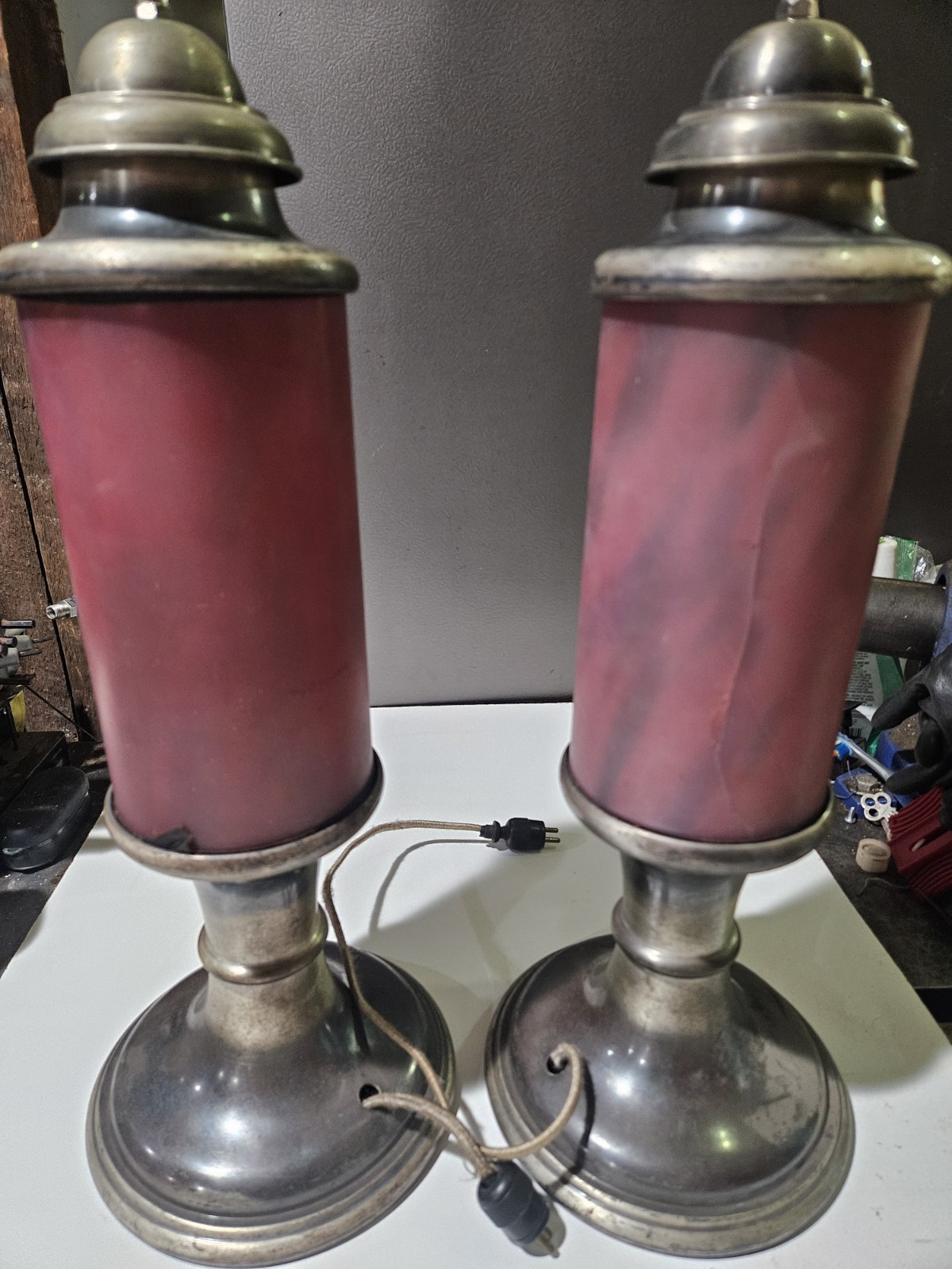 Antique Funeral Lamps In Original Box