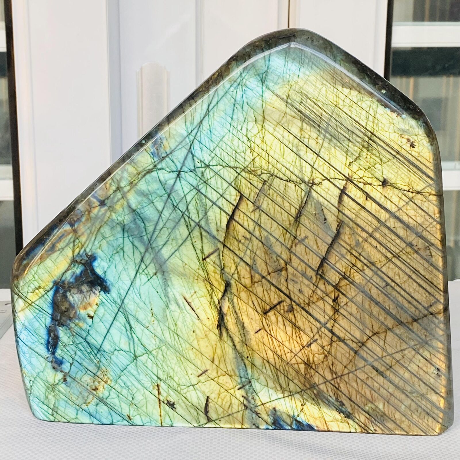5800G Natural Labradorite Quartz Crystal Freeform Mineral Specimen Healing