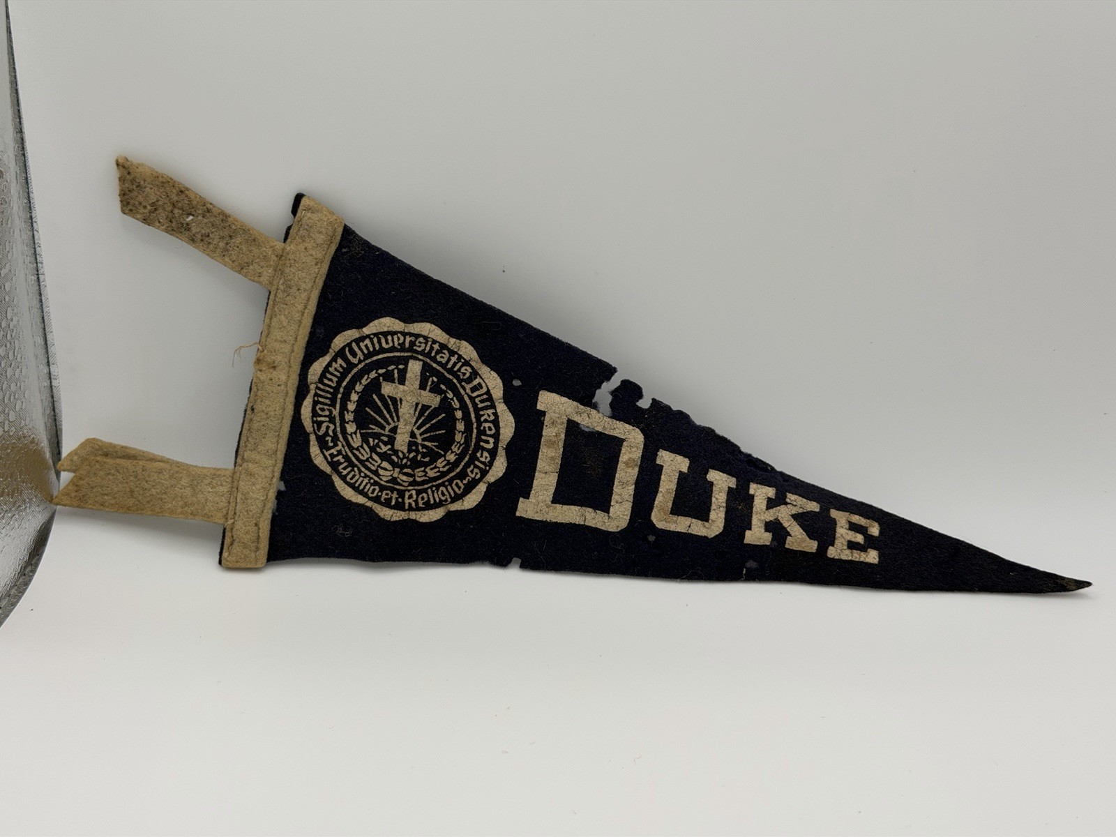 Antique DUKE University Felt Pennant Mini Banner Durham NC 8” Vintage