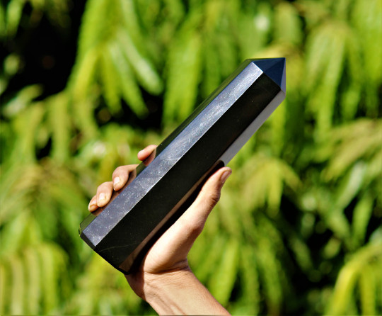 Nice One 25CM Black Tourmaline Stone Healing Metaphysical Power Obelisk Tower