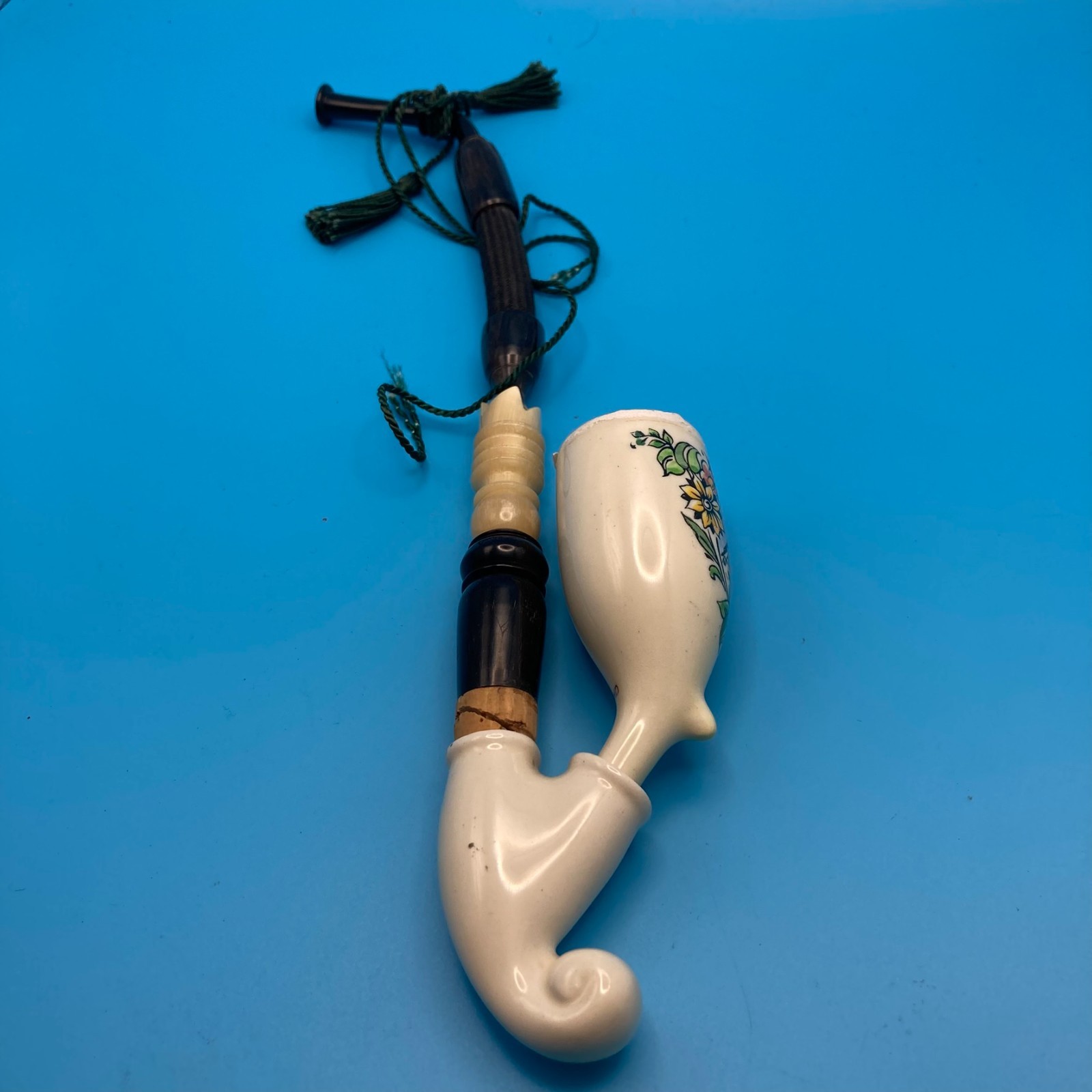 Vintage German Bavarian Porcelain Gesteinpipe Smoking Pipe Hand Painted Horse