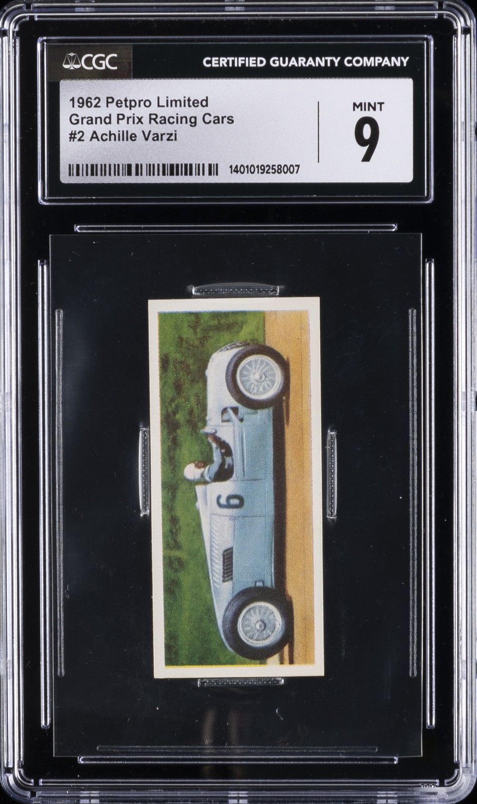 1962 PETPRO LTD GRAND PRIX RACING CARS #2 ACHILLE VARZI CGC 9