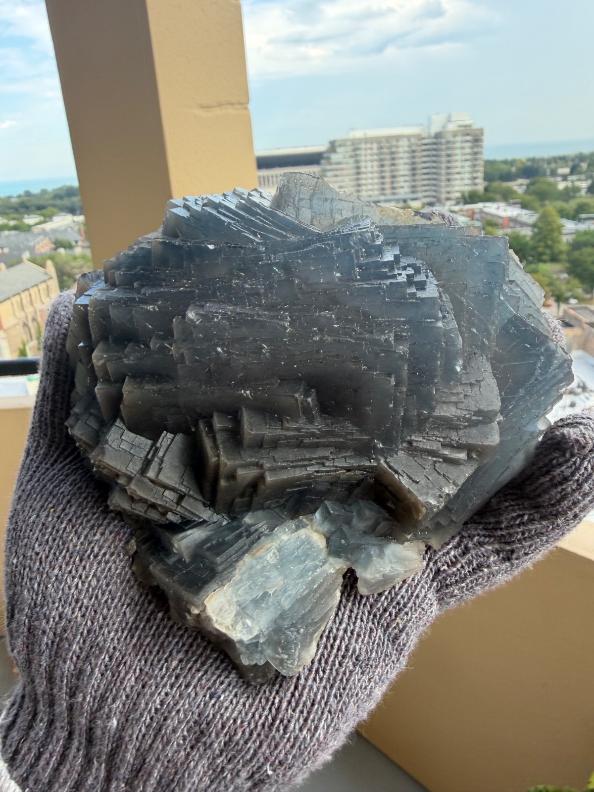 Deep Blue Cubic Fluorite Crystal Cluster 3.6lb  Raw Pakistan 1632g