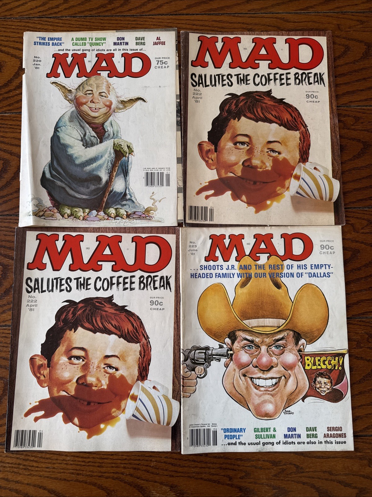 MAD Magazines 1981, Lot Of 10, Including 2 Super special Issues With Stickers