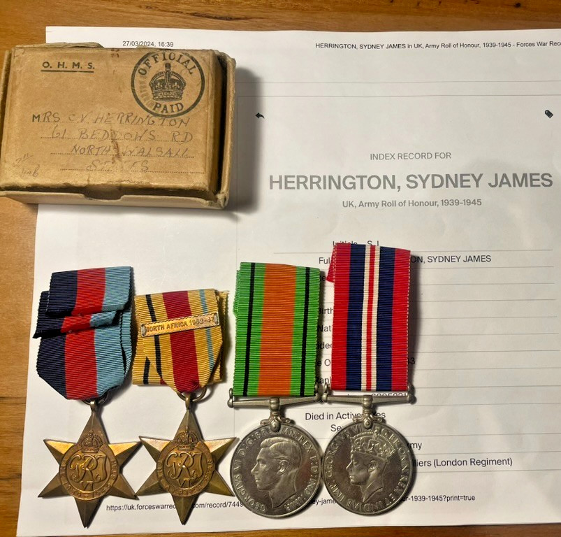 Original WW2 British Medals - 8th Battalion Royal Fusiliers - KIA Tunisia