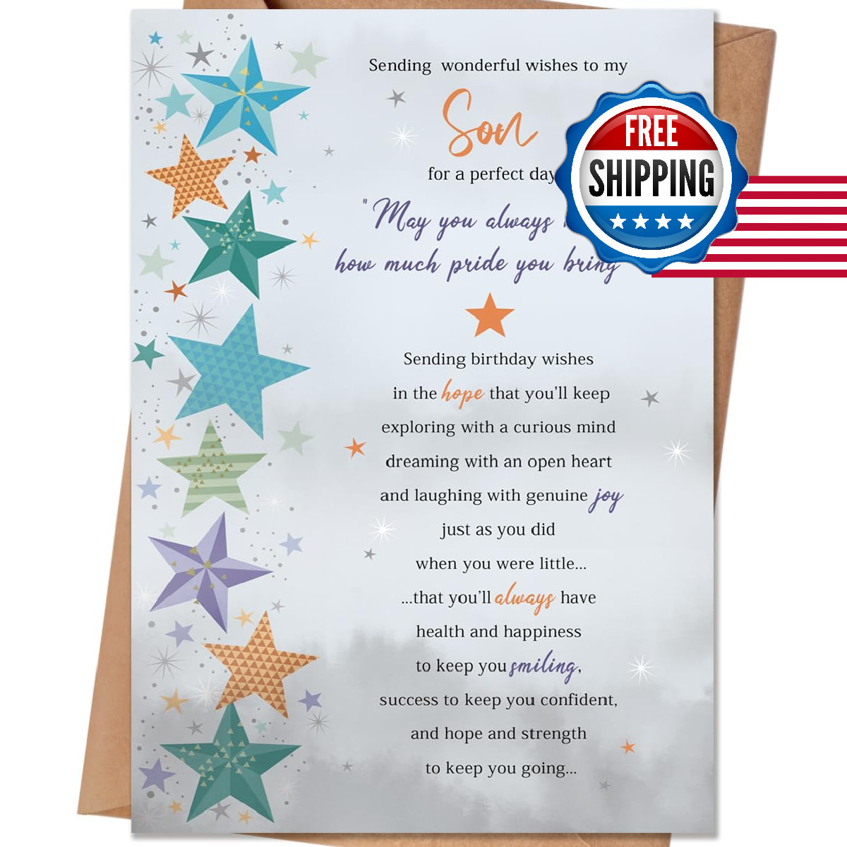 Hejoyn Son Birthday Card Happy Birthday For Son From Mom Dad Parents Funny