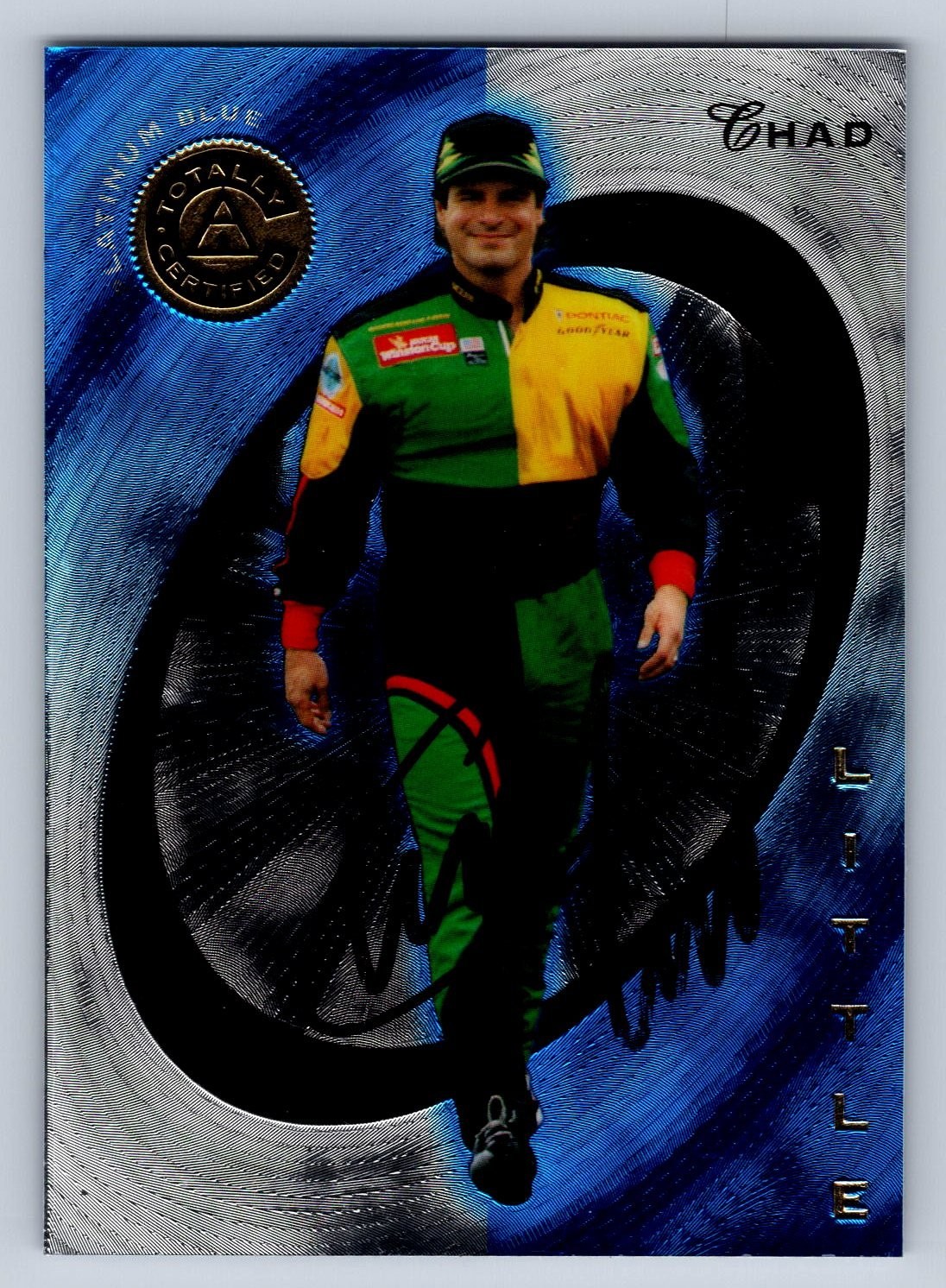 Pinnacle 1997 Chad Little Autograph Card NASCAR Platinum Blue 0849/1999
