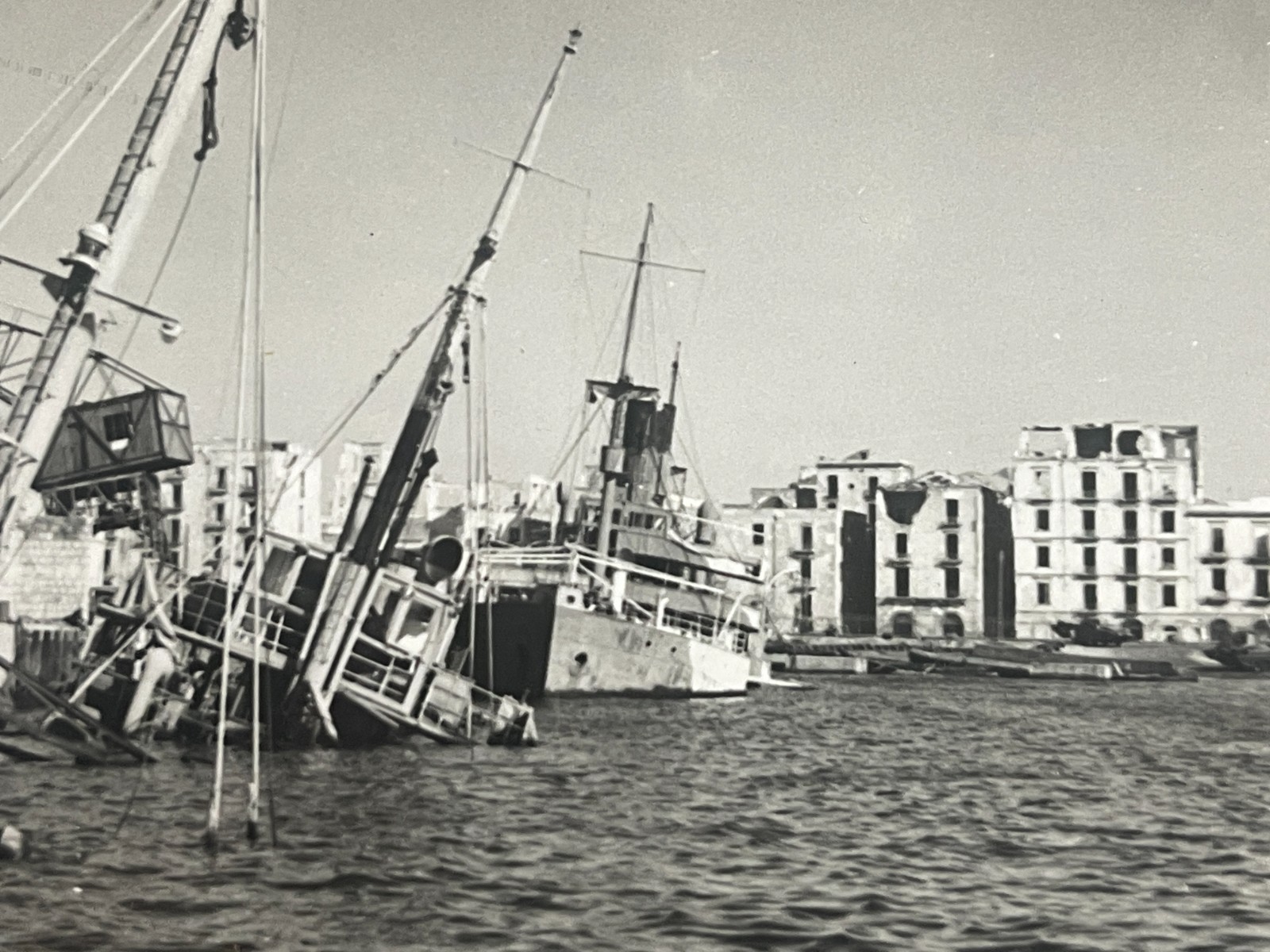 Orig WWII Official Photo, Naples Harbor After Allied Attack
