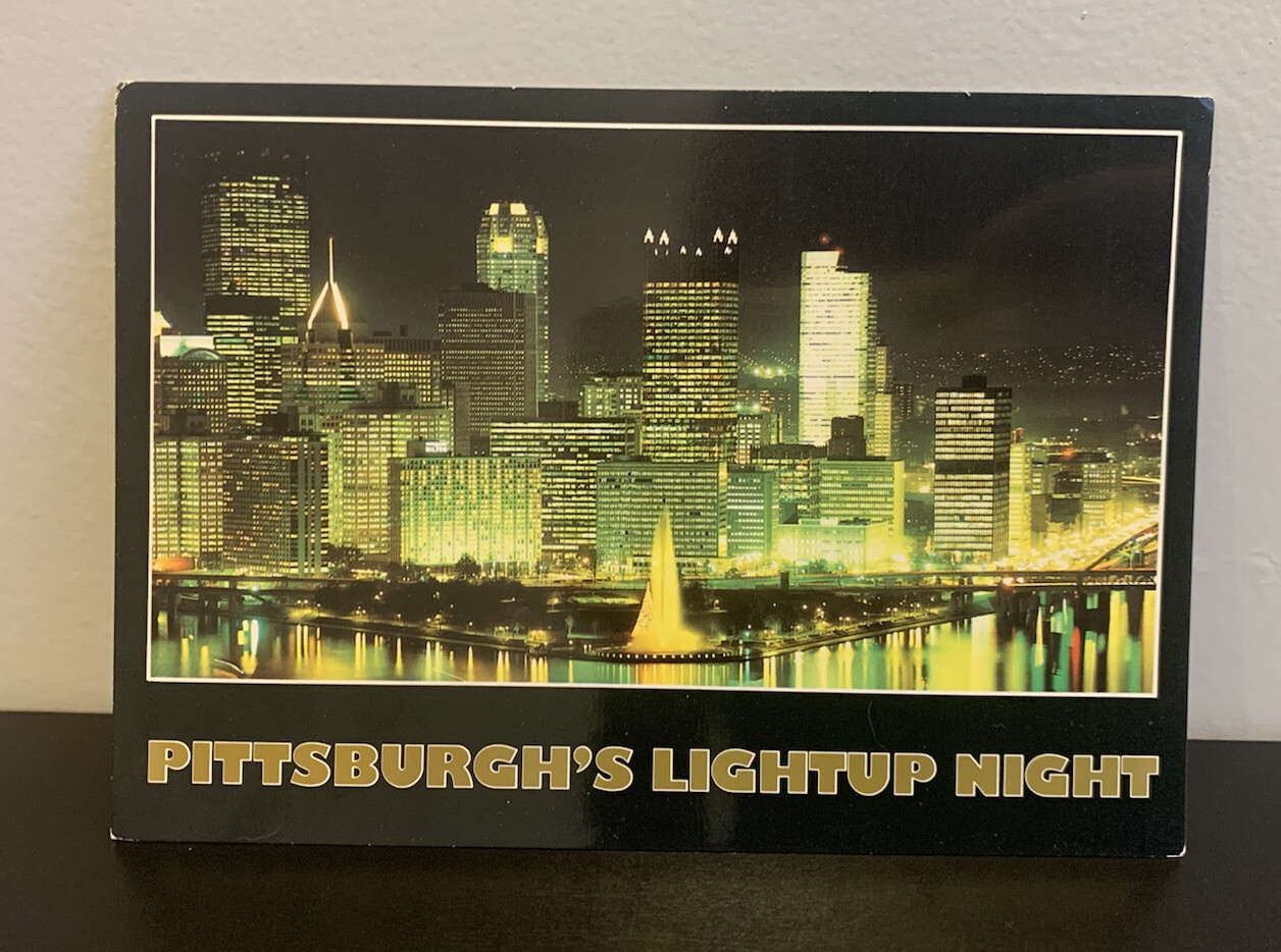 Pittsburgh Pennsylvania Vintage Postcard Pittsburgh’s Lightup Night