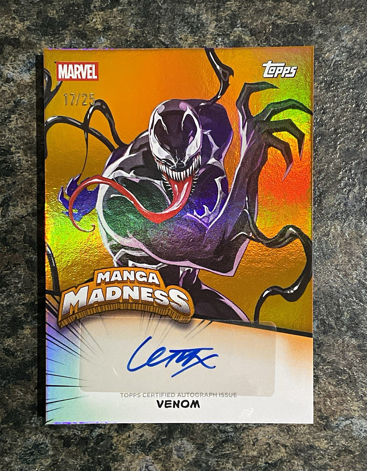 2026 Topps Marvel Neon Venom Manga Madness Orange Foil Auto /25 Leirix MMA-6