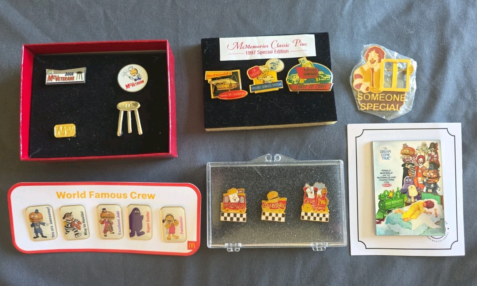 17 RARE Vintage McDonald\'s Pins World Famous Crew McVeterans Dream Come True