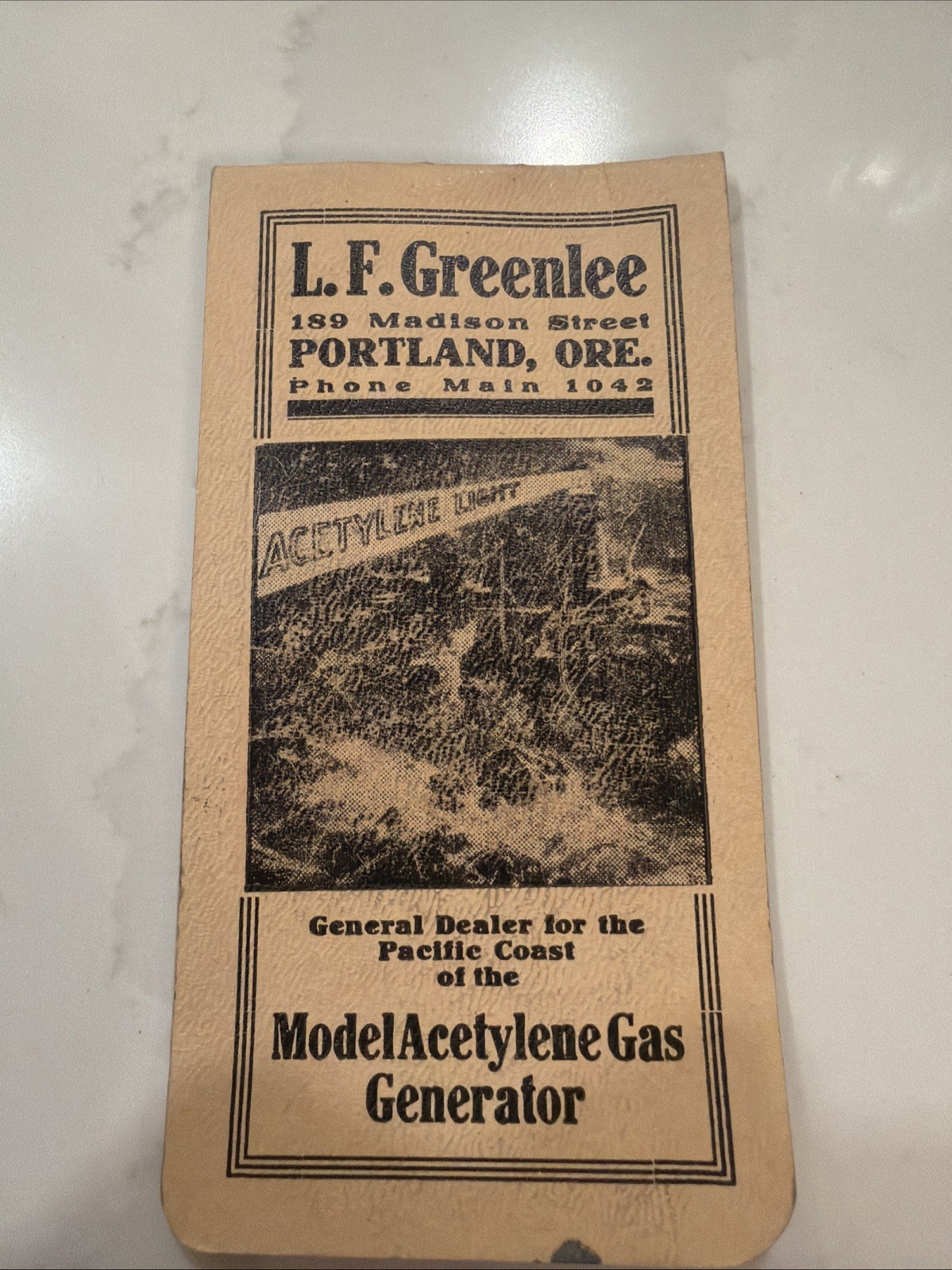 L.F. Greenlee Notepad Portland Oregon L.F. Greenlee Notepad Portland Oregon