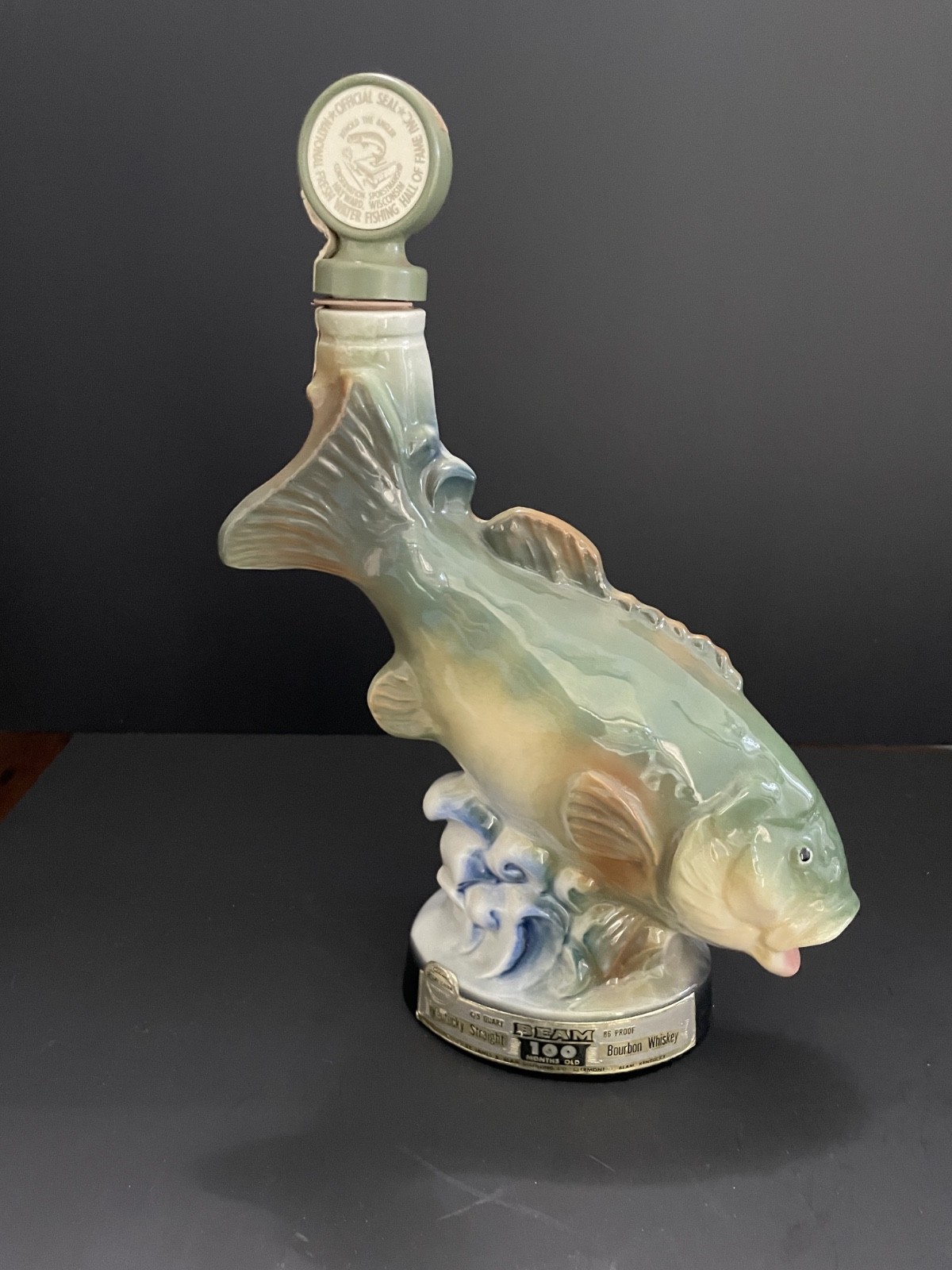 Vintage Jim Beam Fish Decanter 1976 Regal China Wisconsin Fishing Hall of Fame