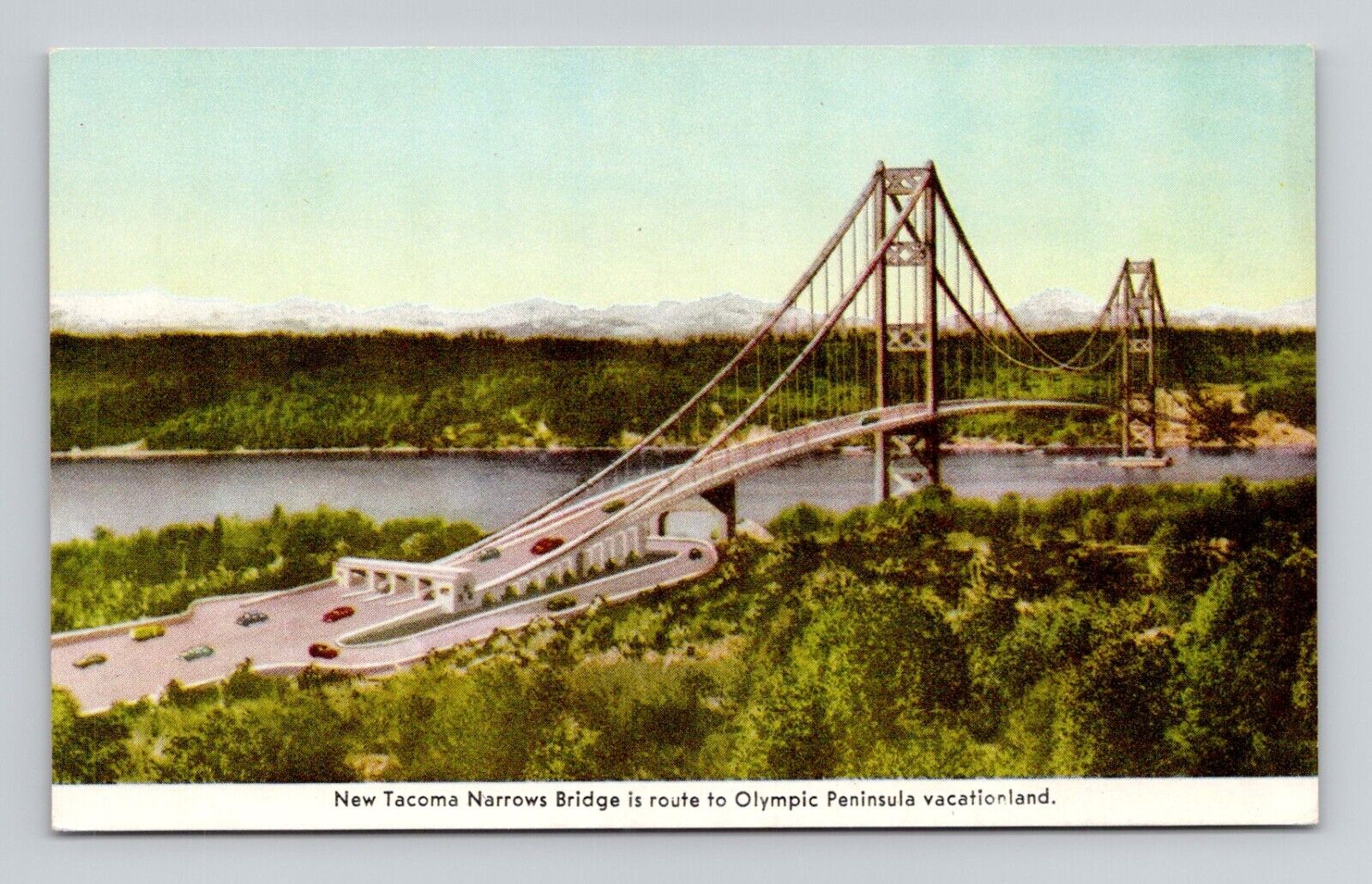 Postcard New Tacoma Narrows Bridge Washington, Vintage B20
