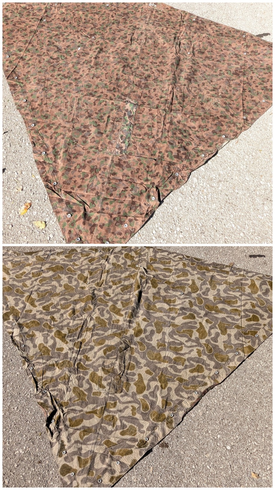 AUSTRIAN Army Zeltbahn, Shelter Quarter. Poncho, Reversible Splinter Camo EXC 
