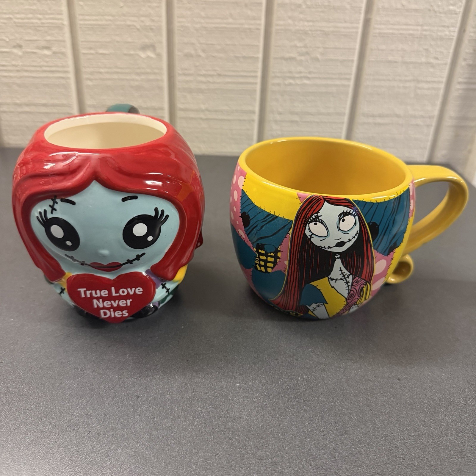 Disney Nightmare Before Christmas Jack Skellington & Sally Coffee Tea Mug x2 EUC