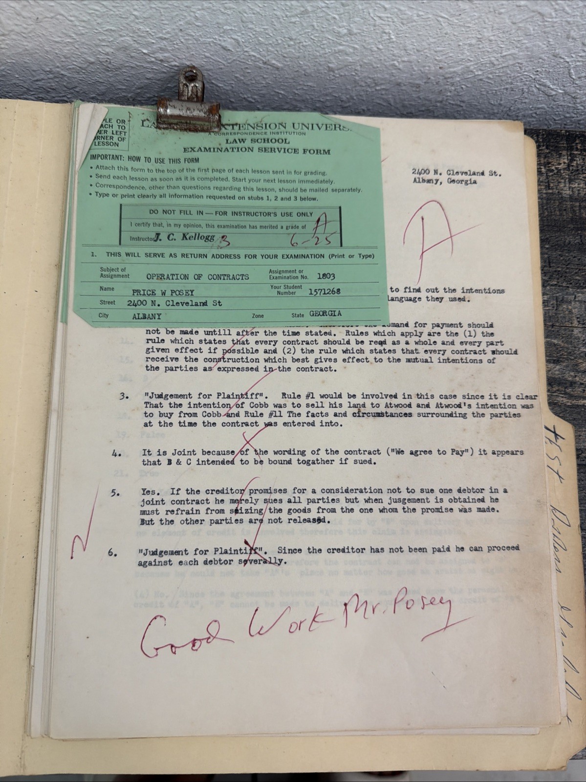 Vintage La Salle Law Exam Paper | 