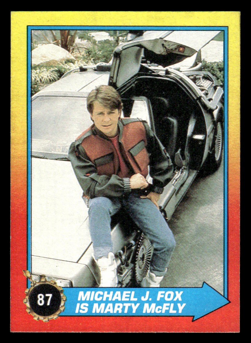 1989 Topps Back to the Future Part II #87 Michael J. Fox Is Marty McFly card 1989 Topps Back to the Future Part II #87 Michael J. Fox Is Marty McFly card