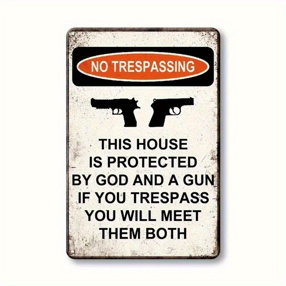 Private Area Warning NO TRESPASSING Tin Metal Signs Home Décor 8x12