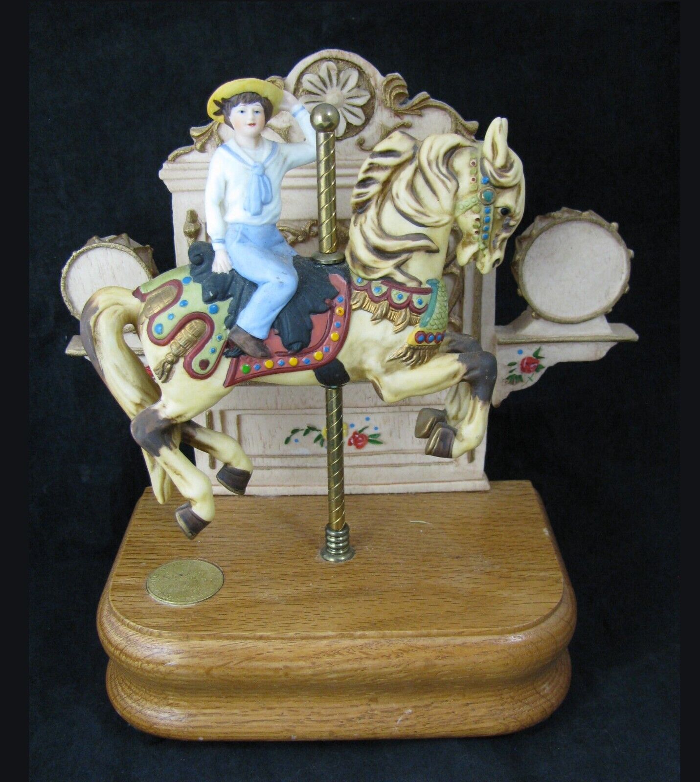 VTG American Carousel Musical Horse Rider Tobin Fraley 3rd edition music box